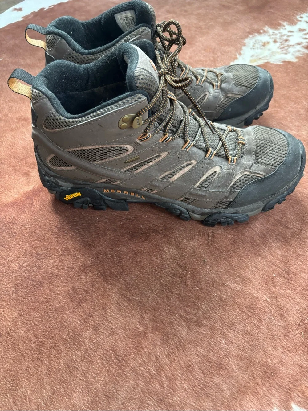 Merrell  Men's Moab 2 Mid Waterproof size 14 brown and orange